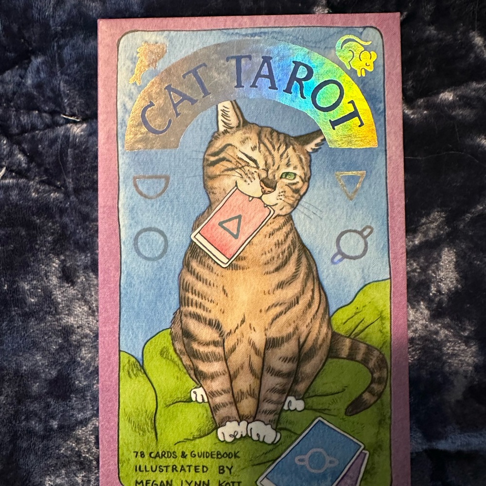 Cat Tarot Deck – Purple/Blue Illustrated Tarot for Cat Lovers